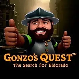 Gonzo's Quest logo by NetEnt at SkyHills Casino