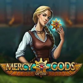 Mercy Of The Gods slot logo by NetEnt at SkyHills Casino