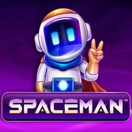 Spaceman online game logo by Pragmatic Play on sky-hills-casino.net